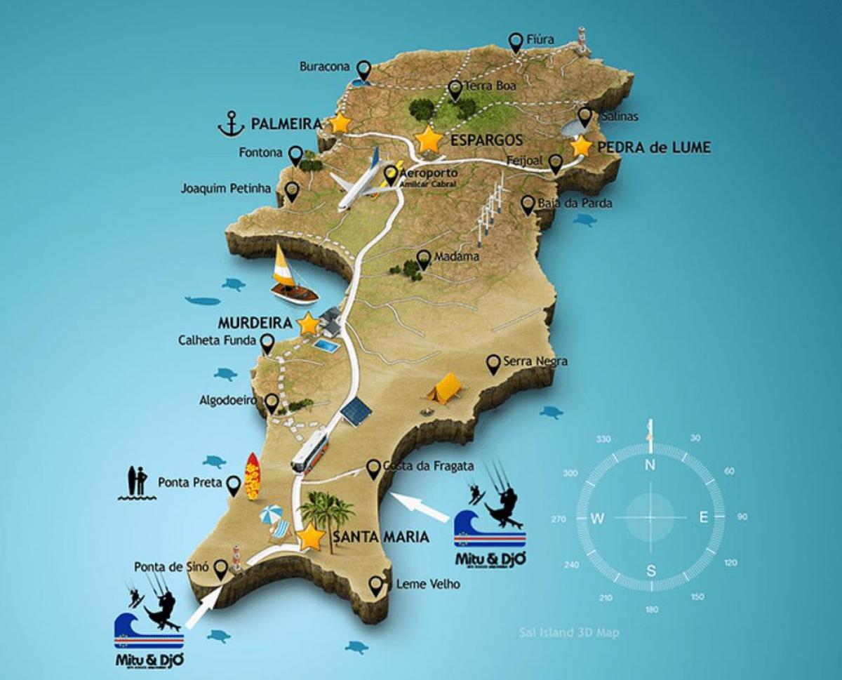 mapa santa maria Cabo Verde